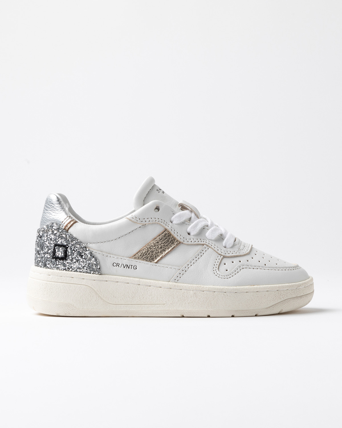D.A.T.E.: COURT 2.0 3 VINTAGE CALF WHITE-SILVER
