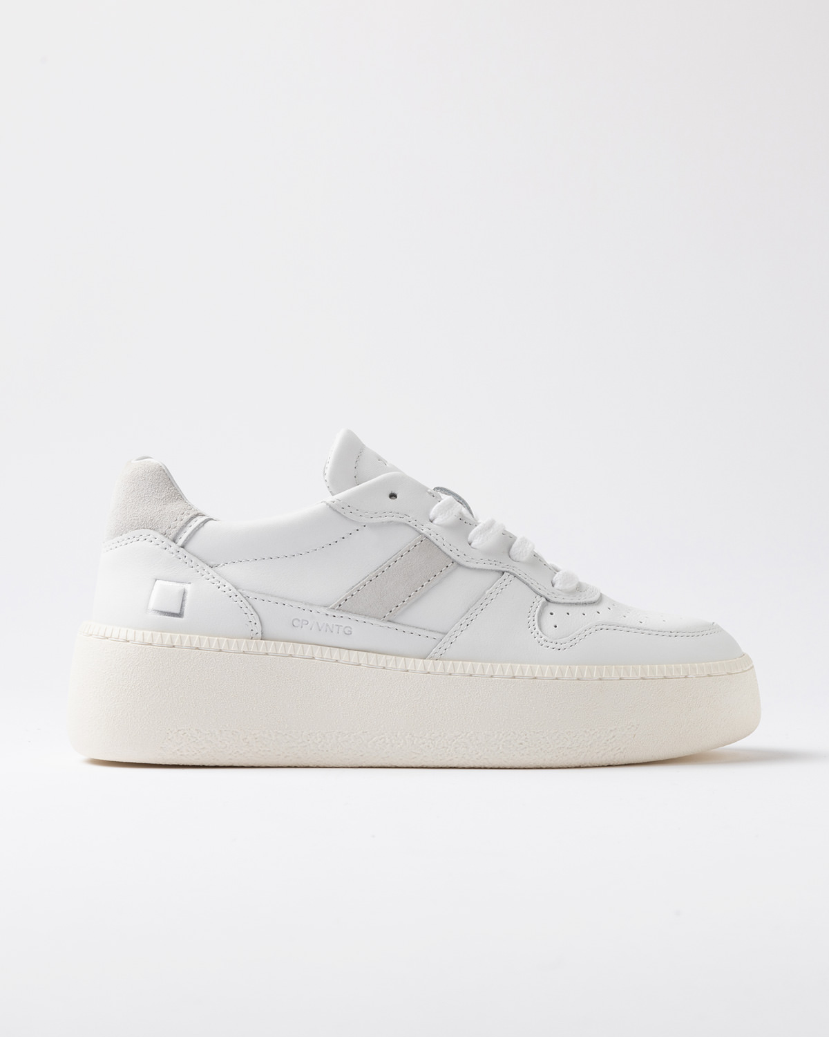 D.A.T.E.: COURT PLATFORM VINTAGE CALF WHITE