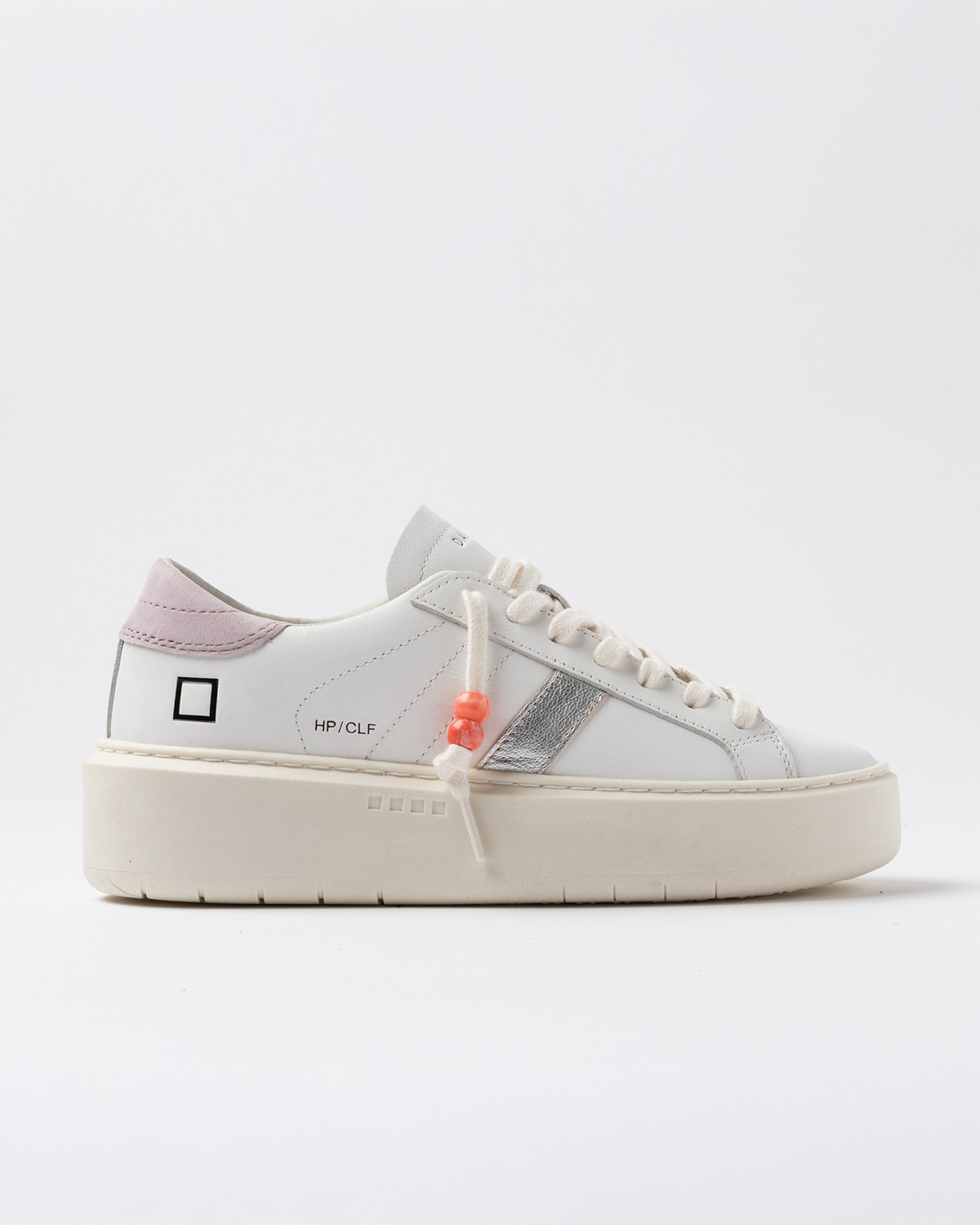 D.A.T.E.: HILL LOW PLATFORM CALF WHITE-PINK
