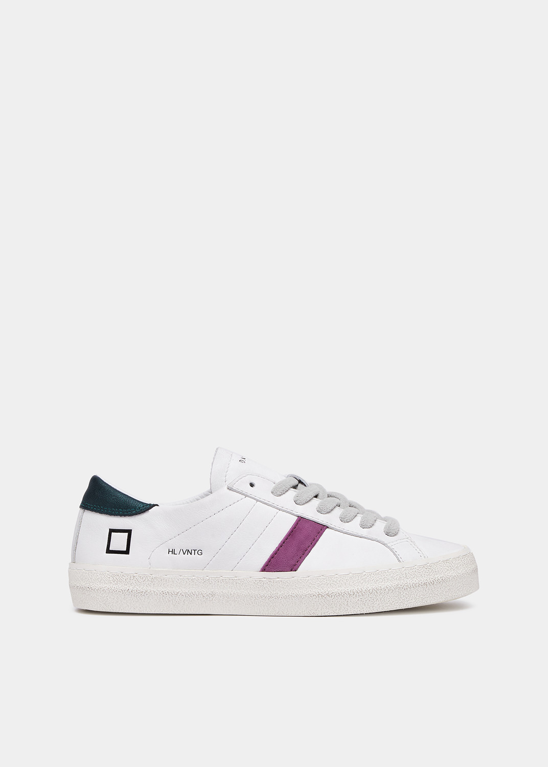 D.A.T.E.: HILL LOW VINTAGE CALF WHITE-PETROL