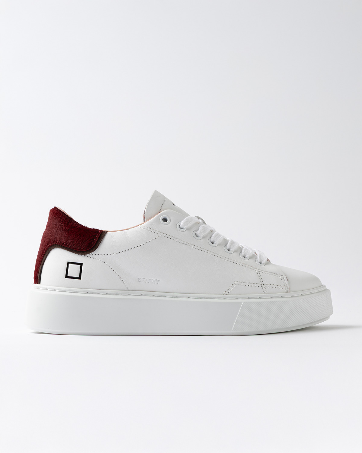 D.A.T.E.: SFERA PONY WHITE-BORDEAUX