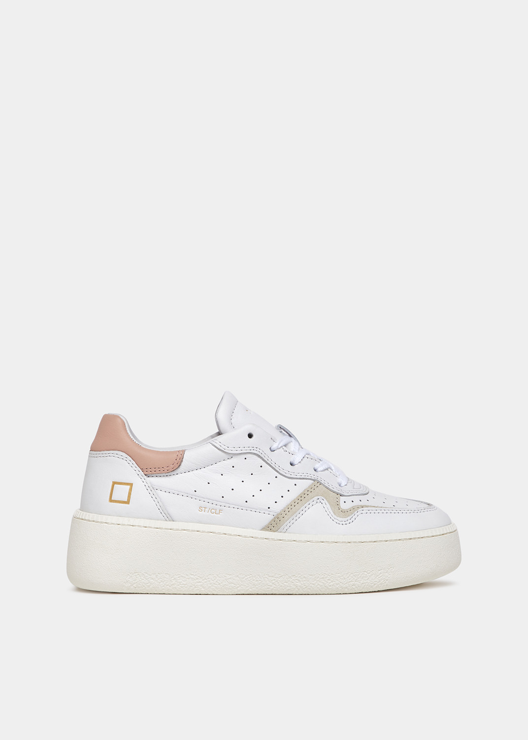 D.A.T.E.: STEP CALF WHITE-PINK