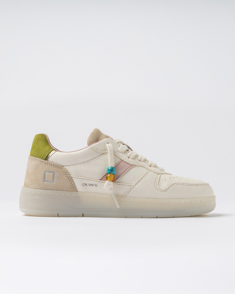 D.A.T.E.: COURT 2.0 VINTAGE CALF IVORY-KIWI