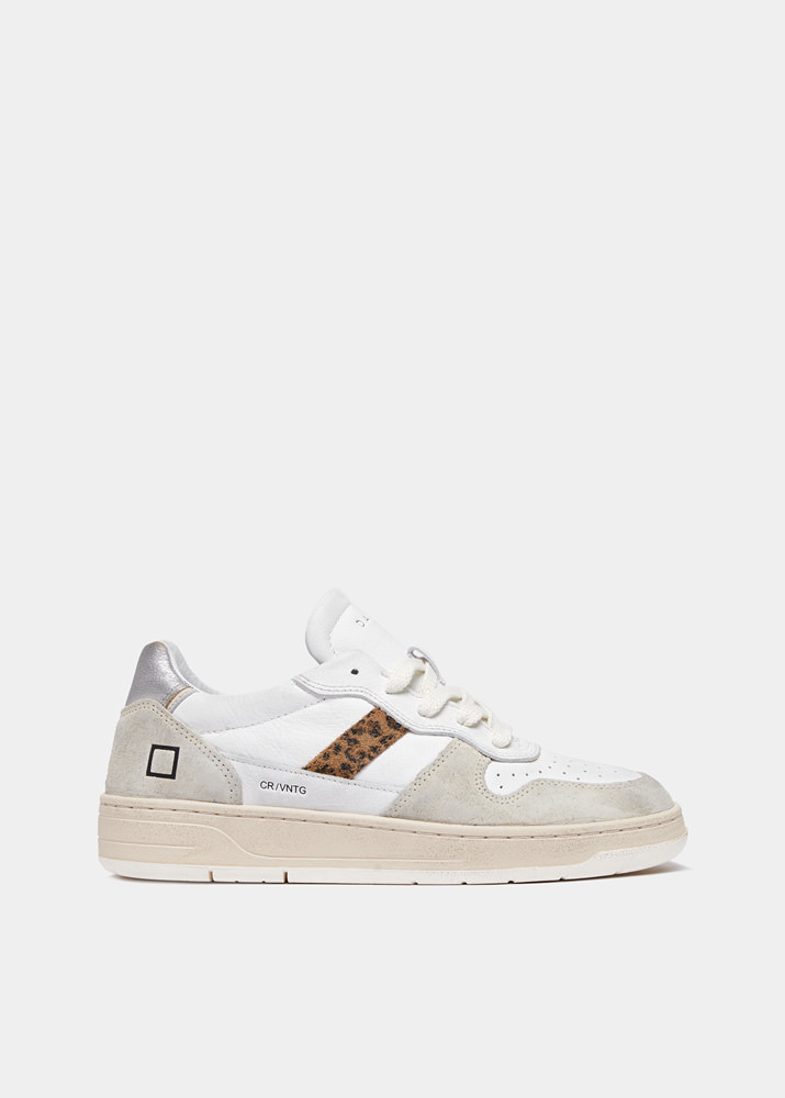 D.A.T.E.: COURT 2.0 VINTAGE CALF WHITE-LEOPARD