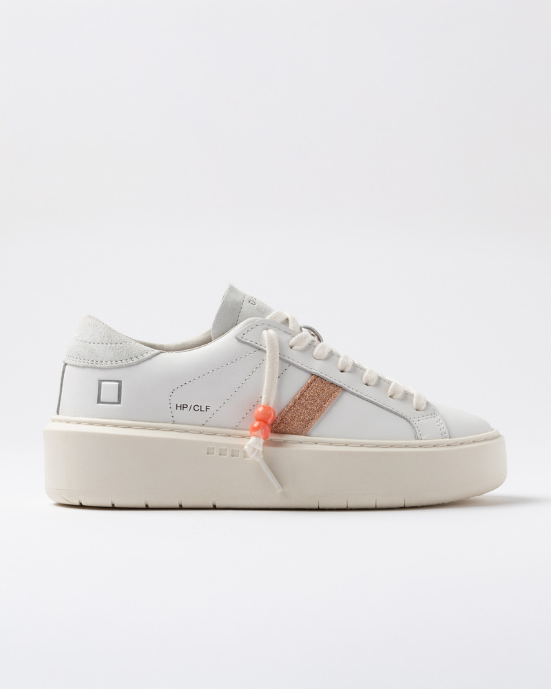 D.A.T.E.: HILL LOW PLATFORM CALF WHITE-COOPER