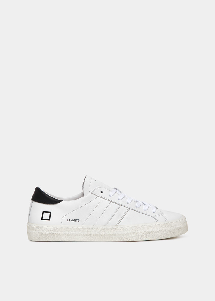 D.A.T.E.: HILL LOW VINTAGE CALF WHITE-BLACK