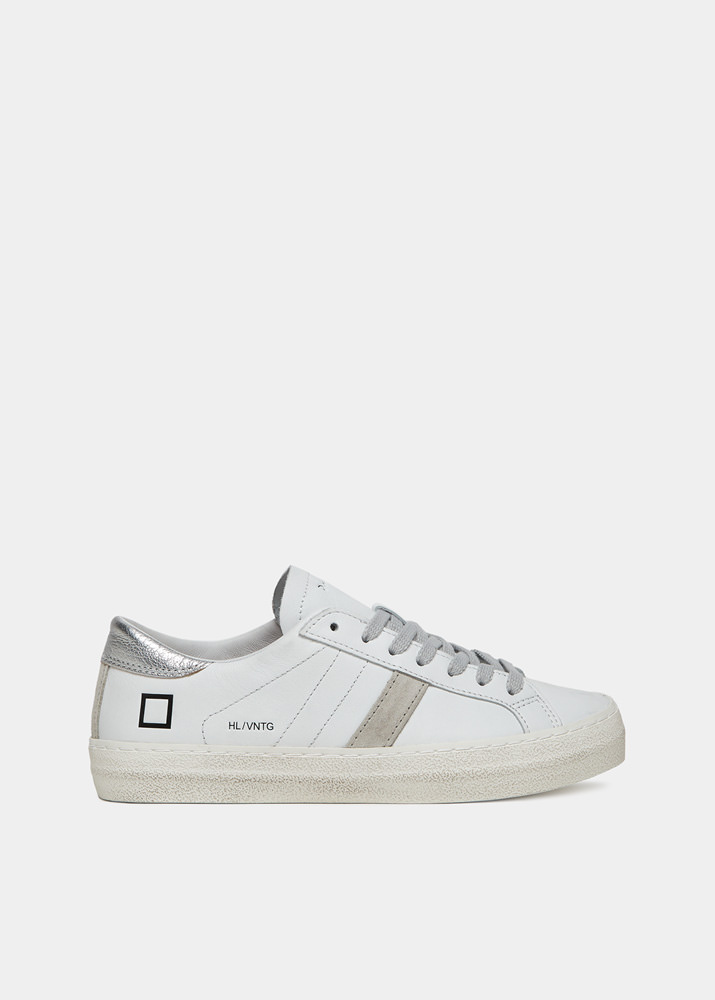 D.A.T.E.: HILL LOW VINTAGE CALF WHITE-SILVER