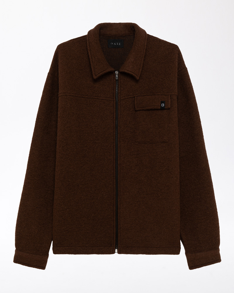 DATE SHIRT JACKET BASIC BROWN