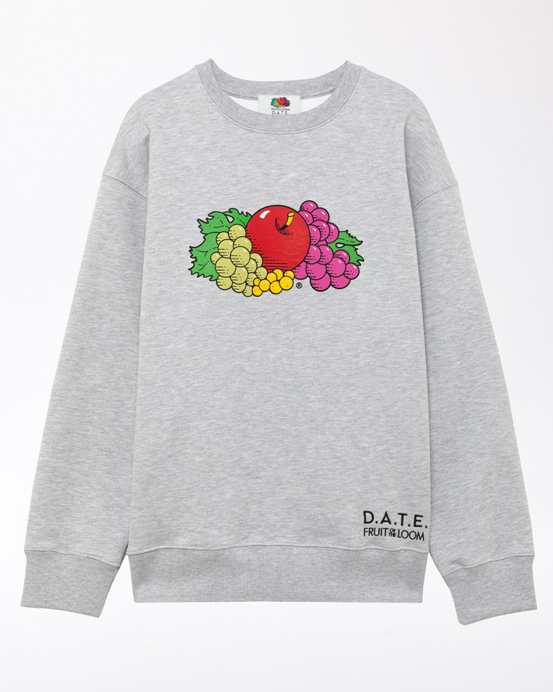 D.A.T.E.: SWEATSHIRT FRUIT GRAY