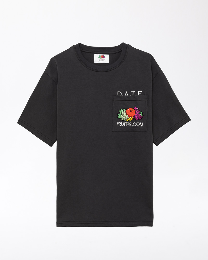 DATE T-SHIRT EMBROIDERY ANTHRACITE
