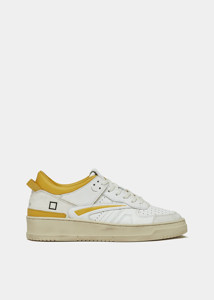 DATE TORNEO LEATHER WHITE-YELLOW