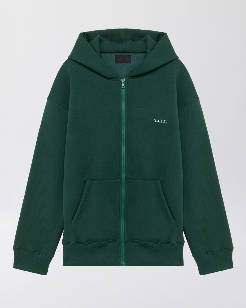 DATE ZIP HOODIE BASIC GREEN