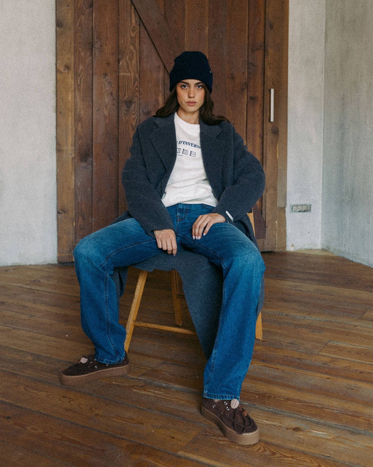D.A.T.E.: COAT WOOL GREY