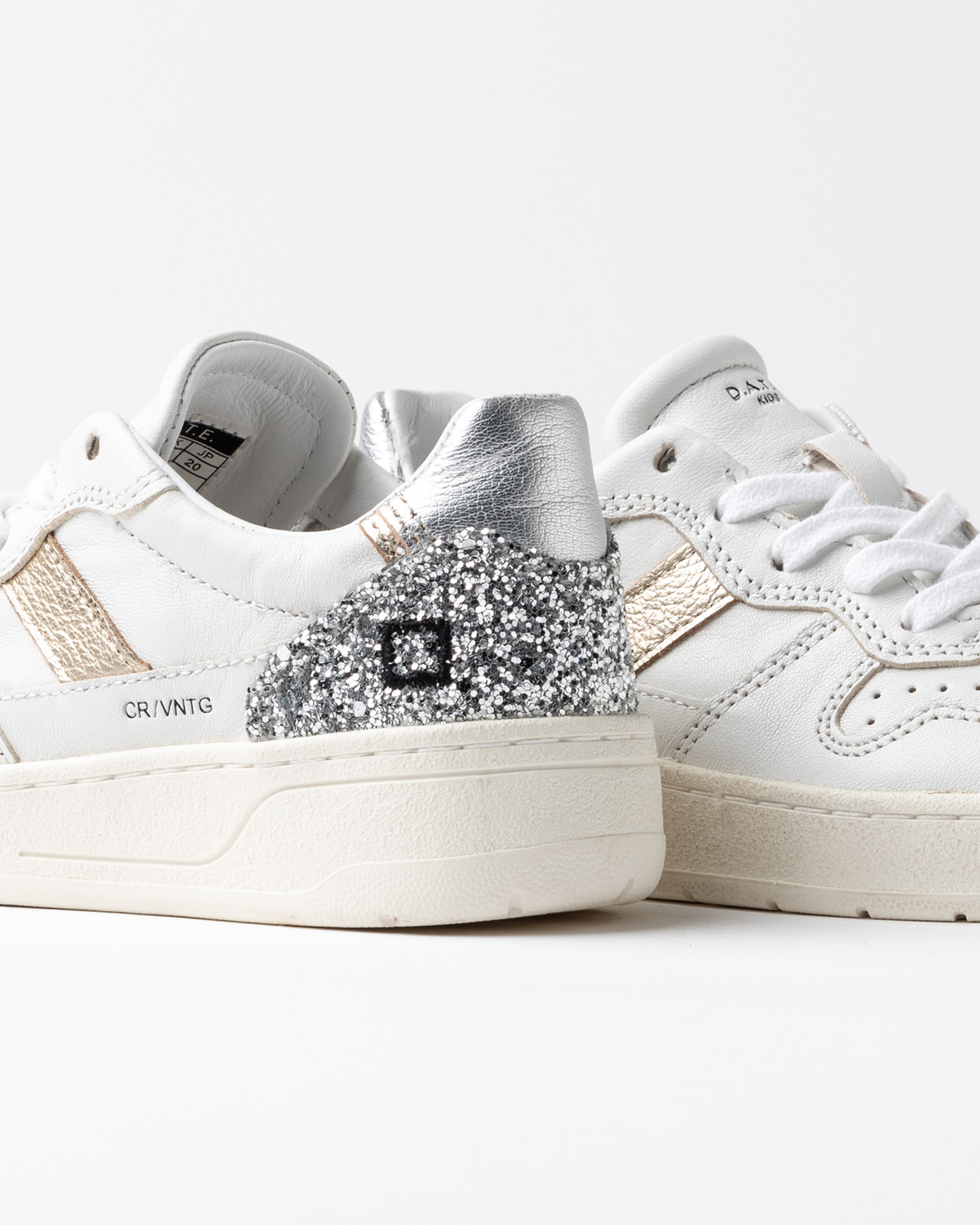 D.A.T.E.: COURT 2.0 3 VINTAGE CALF WHITE-SILVER