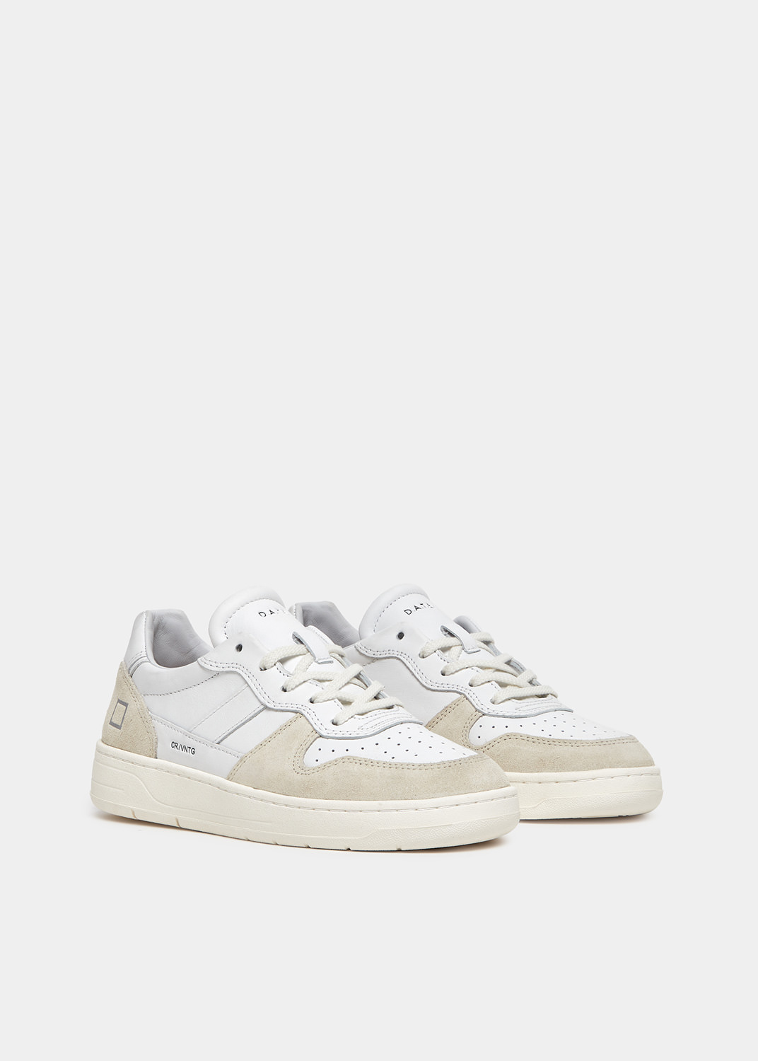 D.A.T.E.: COURT 2.0 VINTAGE CALF WHITE-BEIGE