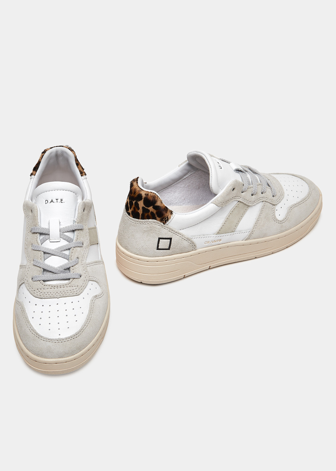 D.A.T.E.: COURT 2.0 VINTAGE CALF WHITE-LEOPARD