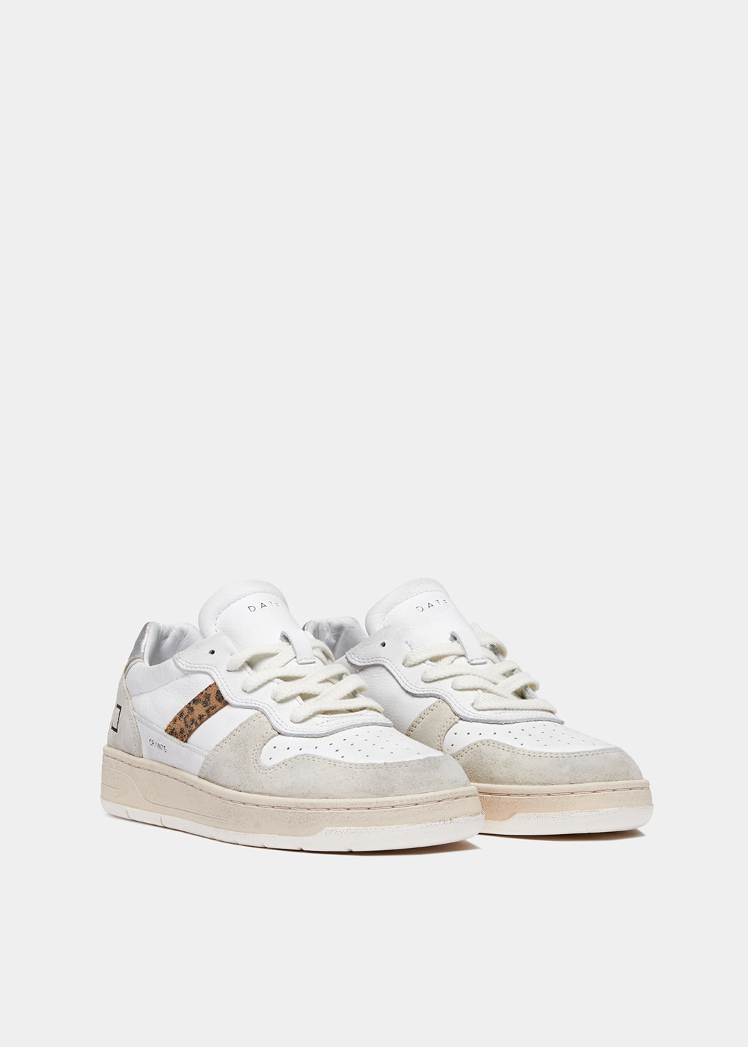 D.A.T.E.: COURT 2.0 VINTAGE CALF WHITE-LEOPARD