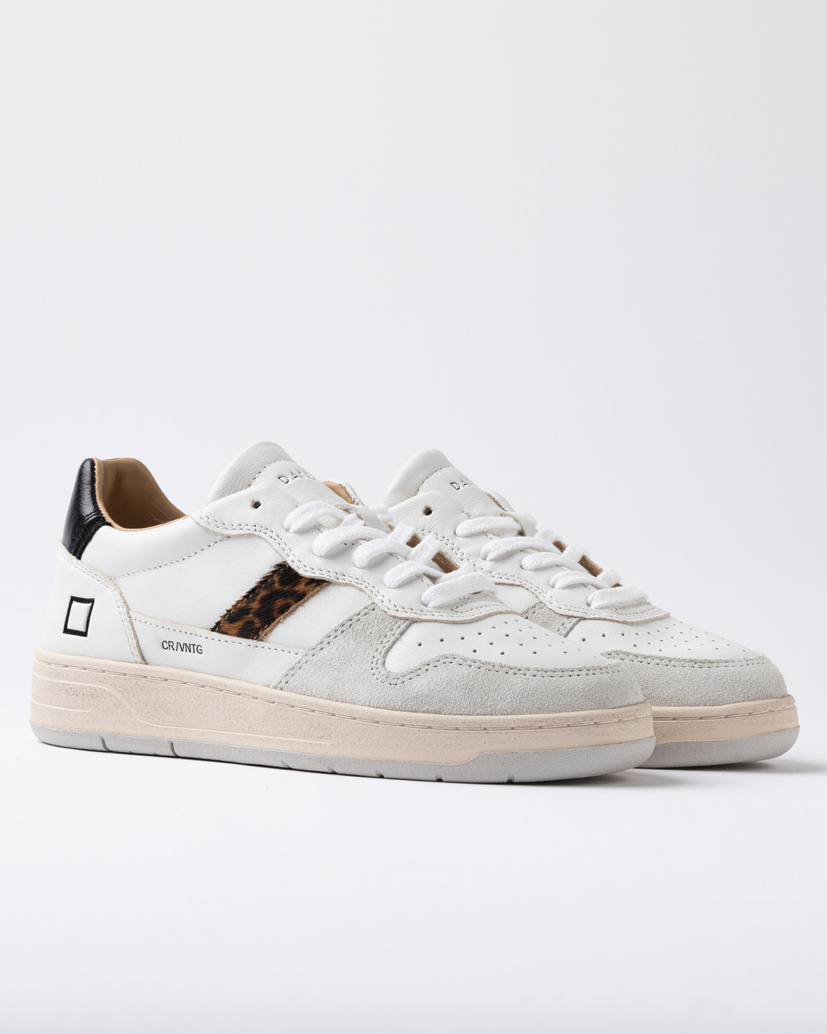 D.A.T.E.: COURT 2.0 VINTAGE CALF WHITE-LEOPARD