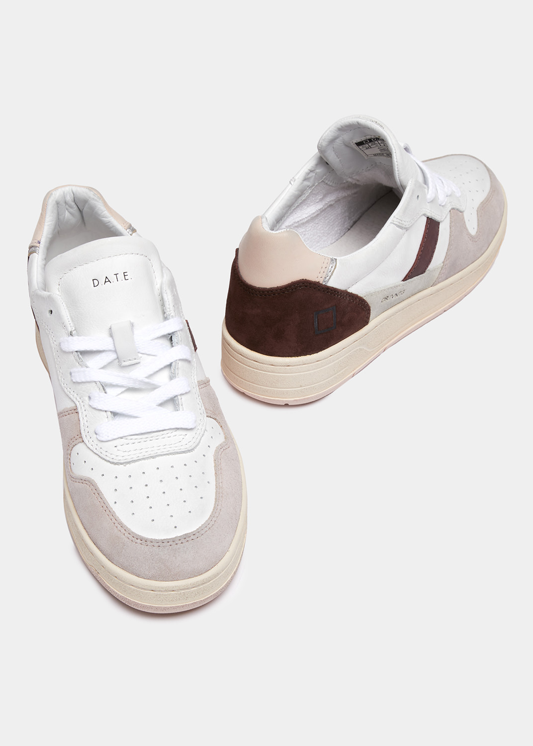 D.A.T.E.: COURT 2.0 VINTAGE CALF WHITE-PINK