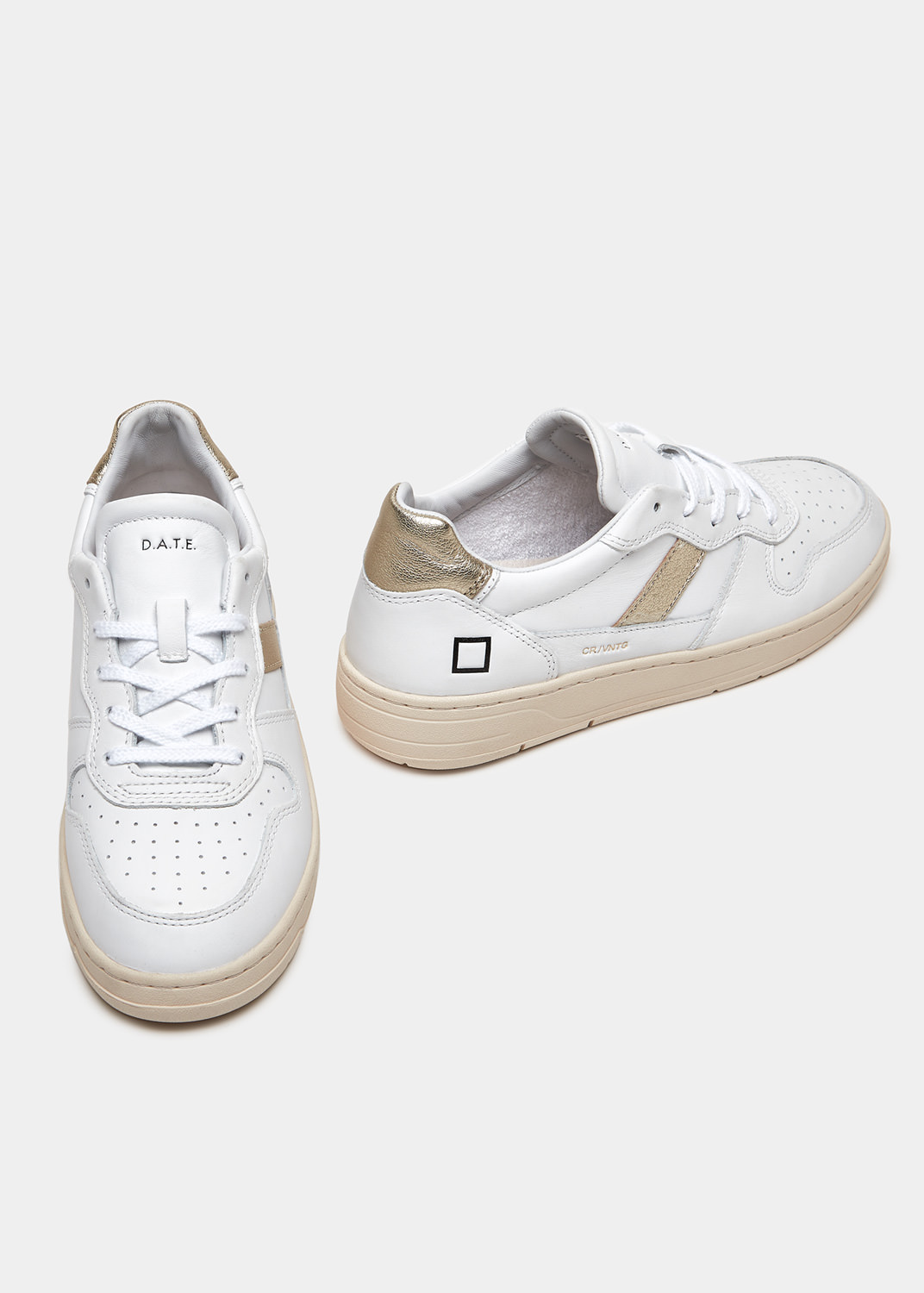 D.A.T.E.: COURT 2.0 VINTAGE CALF WHITE-PLATINUM