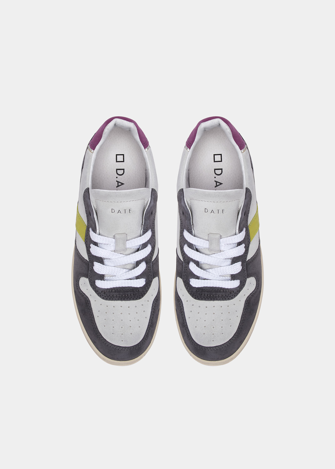 D.A.T.E.: COURT 2.0 VINTAGE CALF WHITE-PURPLE