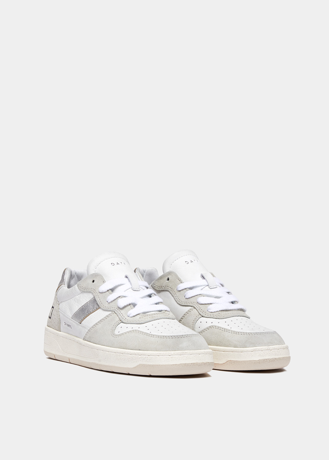 D.A.T.E.: COURT 2.0 VINTAGE CALF WHITE-SILVER