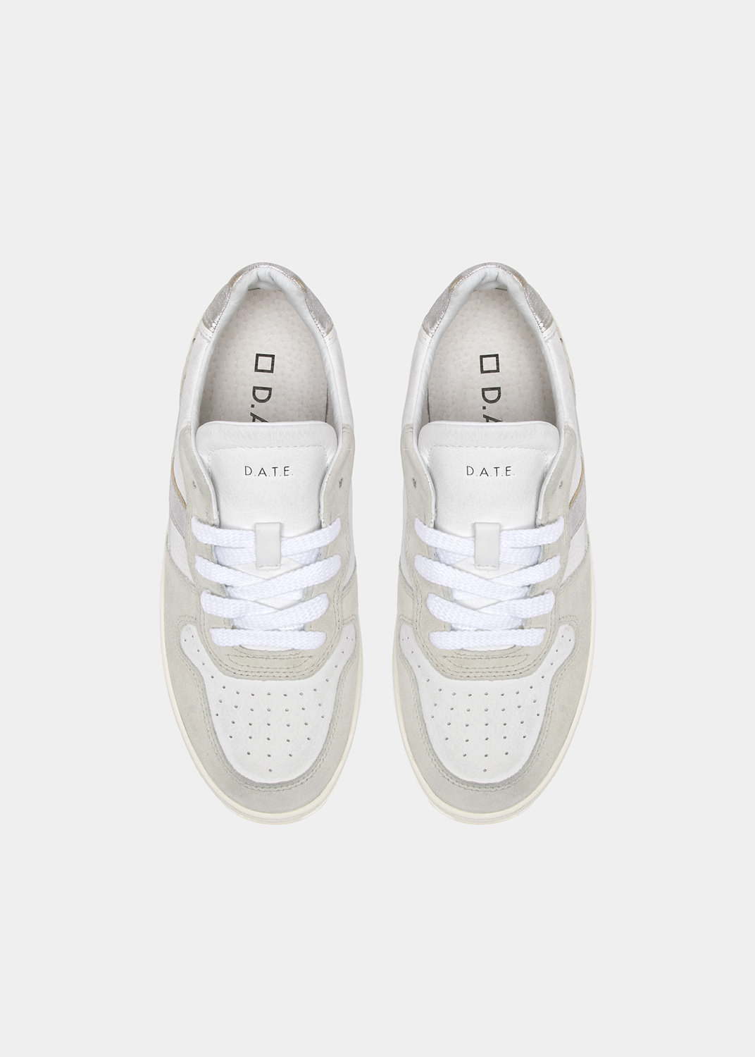 D.A.T.E.: COURT 2.0 VINTAGE CALF WHITE-SILVER