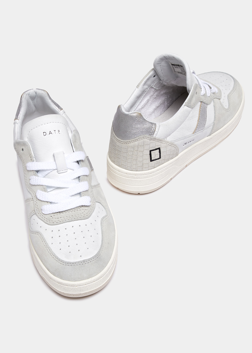 D.A.T.E.: COURT 2.0 VINTAGE CALF WHITE-SILVER