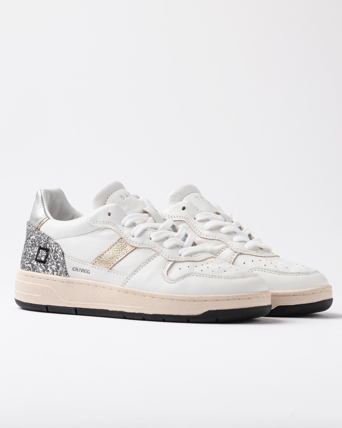D.A.T.E.: COURT 2.0 VINTAGE CALF WHITE-SILVER