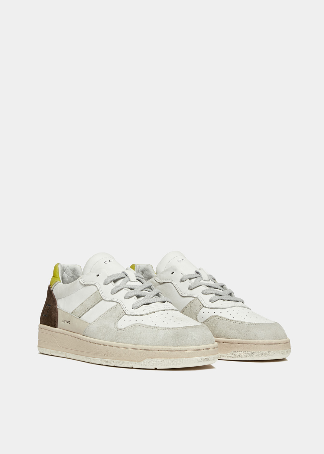 D.A.T.E.: COURT 2.0 VINTAGE CALF WHITE-WASABI