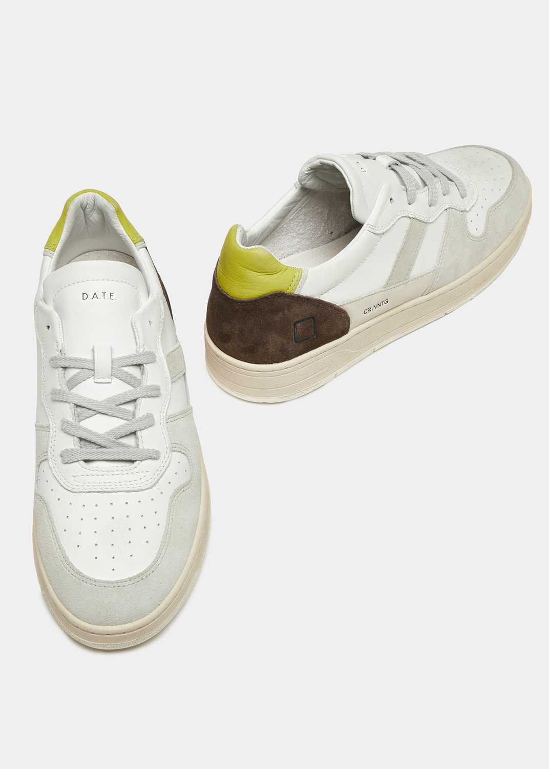 D.A.T.E.: COURT 2.0 VINTAGE CALF WHITE-WASABI