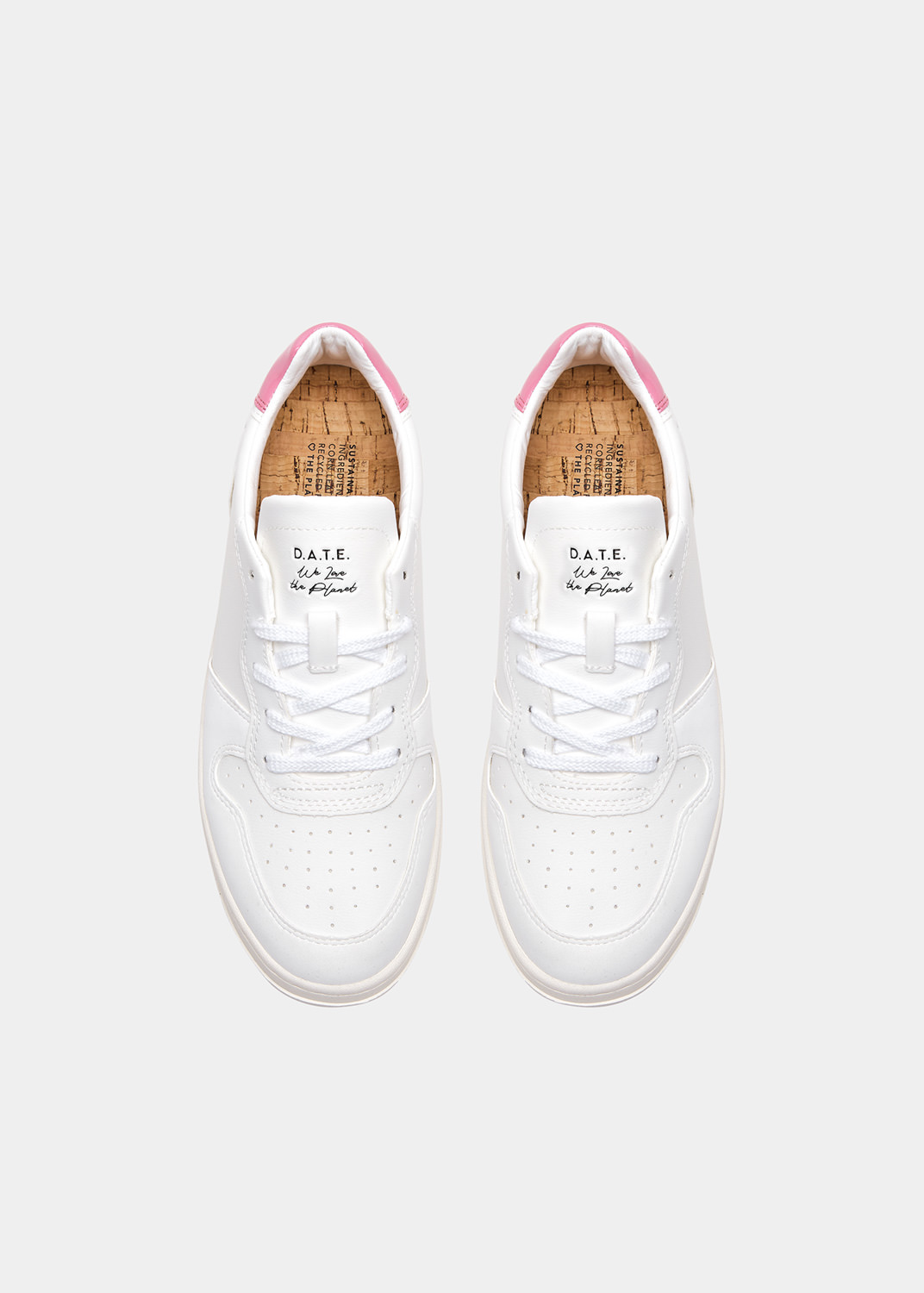 D.A.T.E.: COURT ECO VEGAN WHITE-PINK