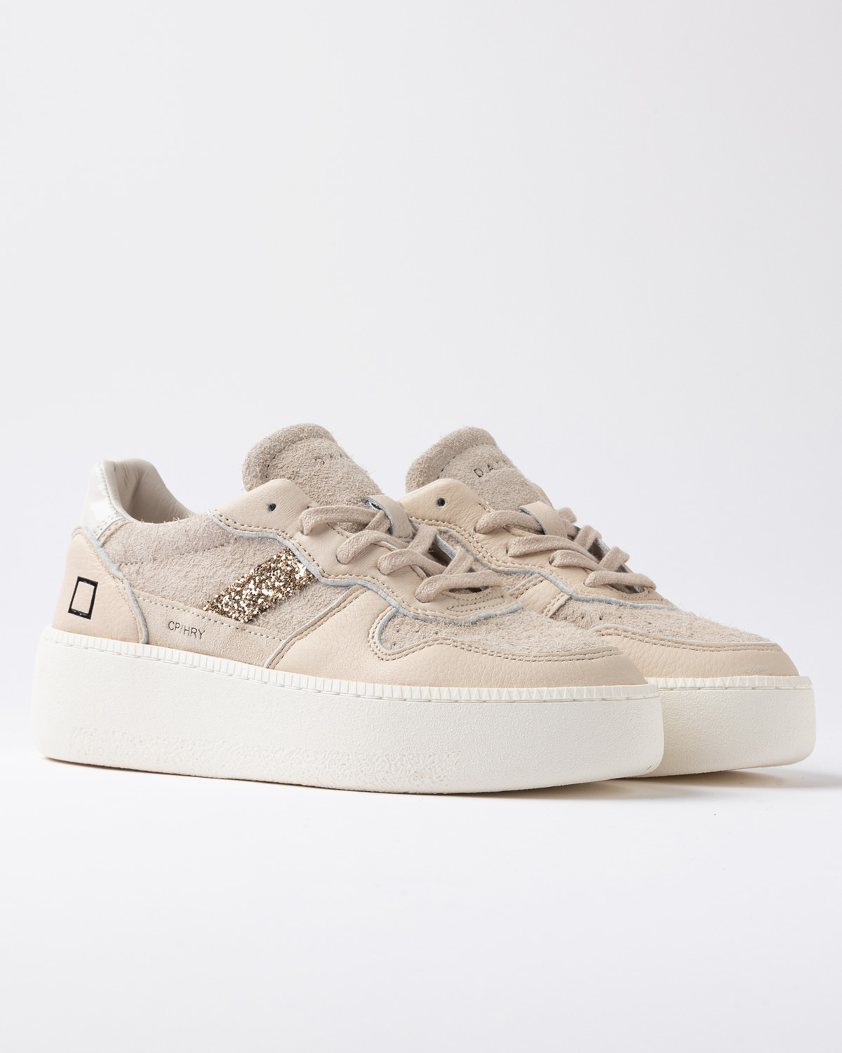 D.A.T.E.: COURT PLATFORM HAIRY BEIGE