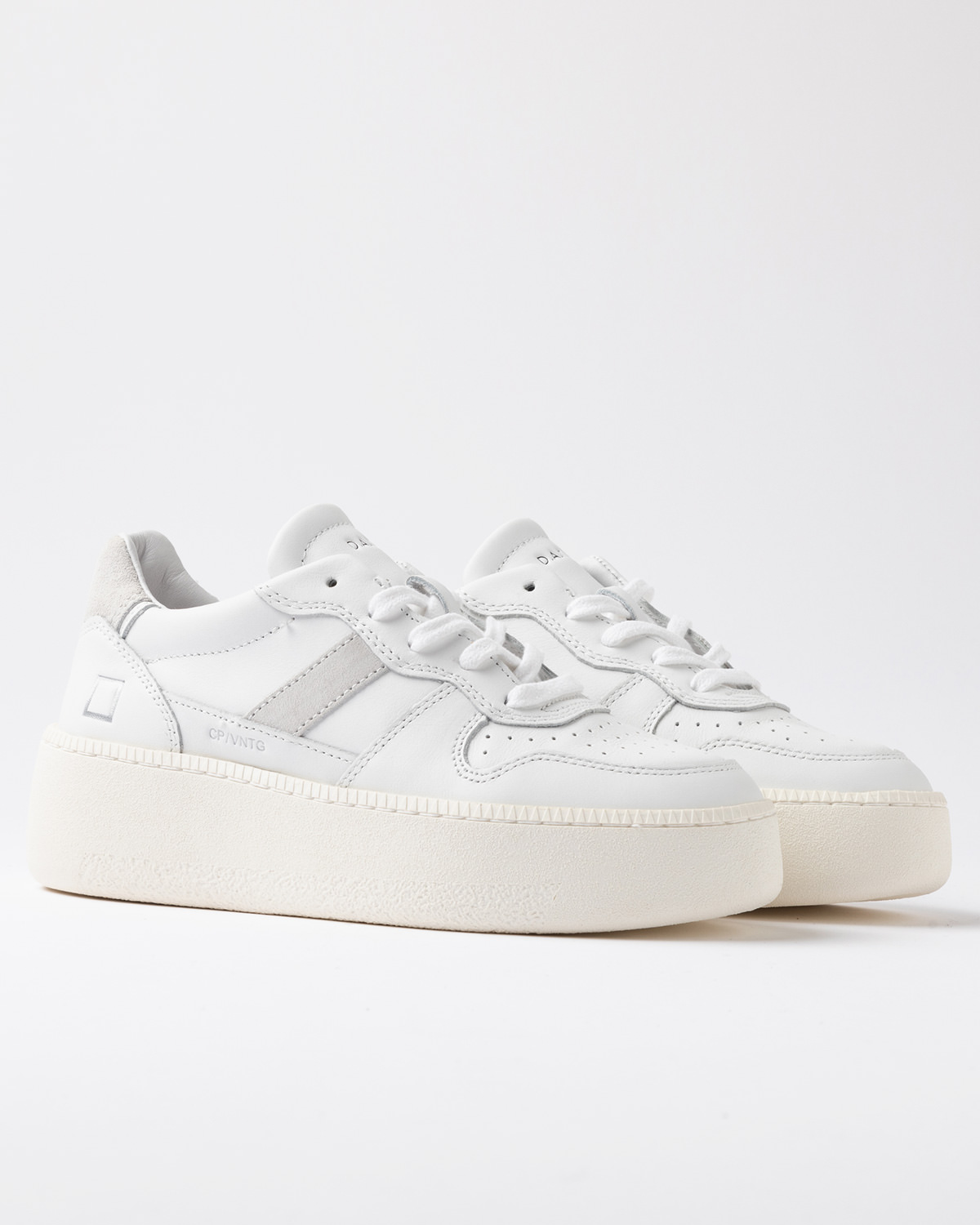 D.A.T.E.: COURT PLATFORM VINTAGE CALF WHITE