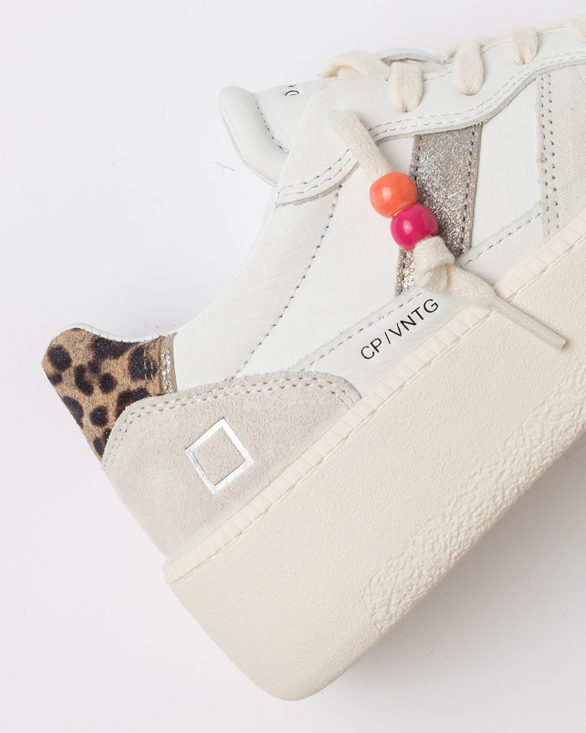 D.A.T.E.: COURT PLATFORM VINTAGE CALF WHITE-LEOPARD
