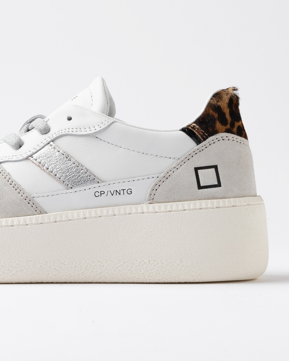 D.A.T.E.: COURT PLATFORM VINTAGE CALF WHITE-LEOPARD