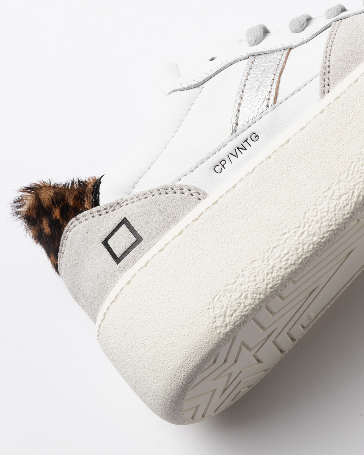 D.A.T.E.: COURT PLATFORM VINTAGE CALF WHITE-LEOPARD