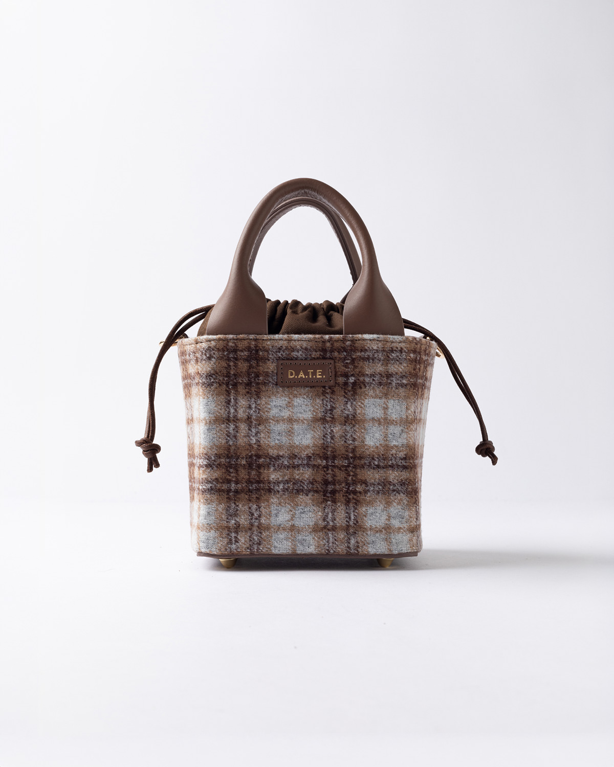 D.A.T.E.: CUBO BAG CHECK TAUPE
