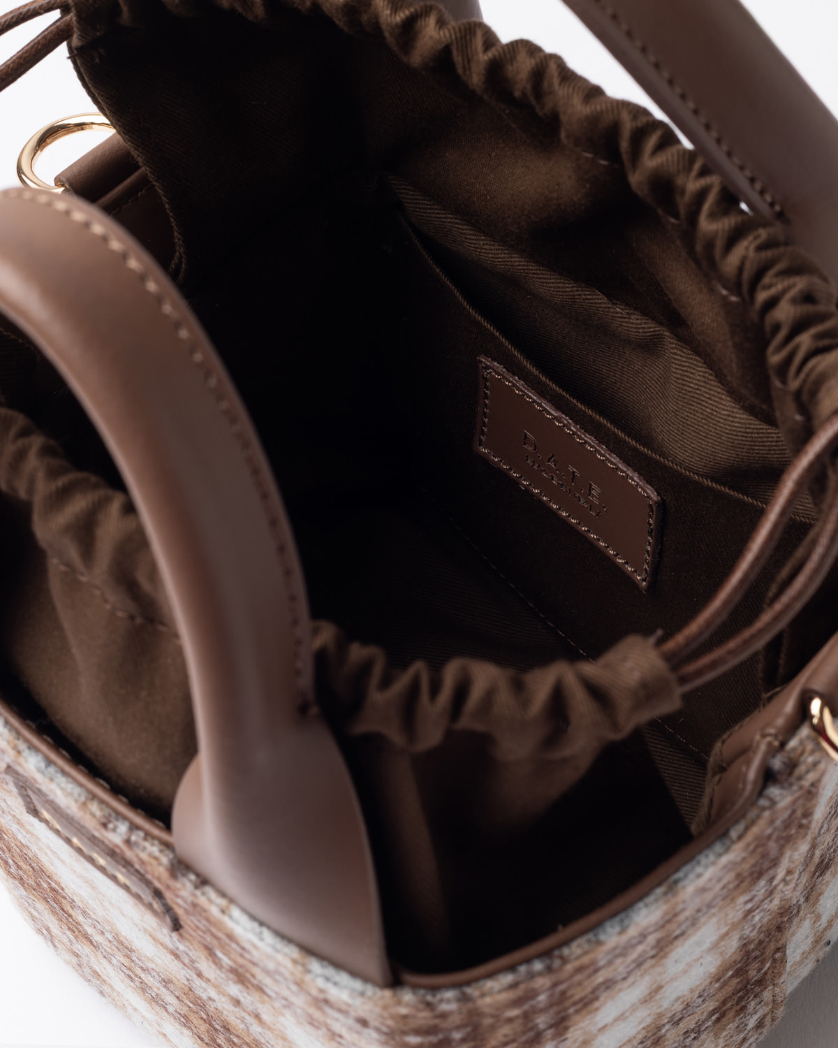 D.A.T.E.: CUBO BAG CHECK TAUPE