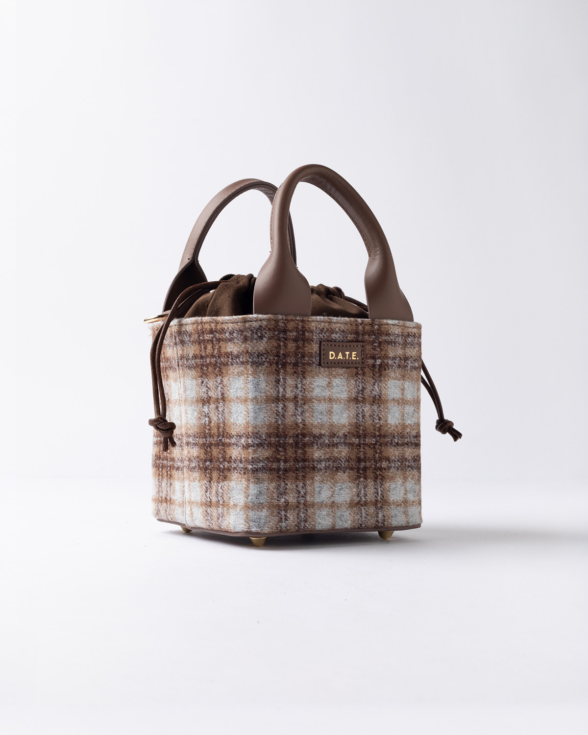 D.A.T.E.: CUBO BAG CHECK TAUPE