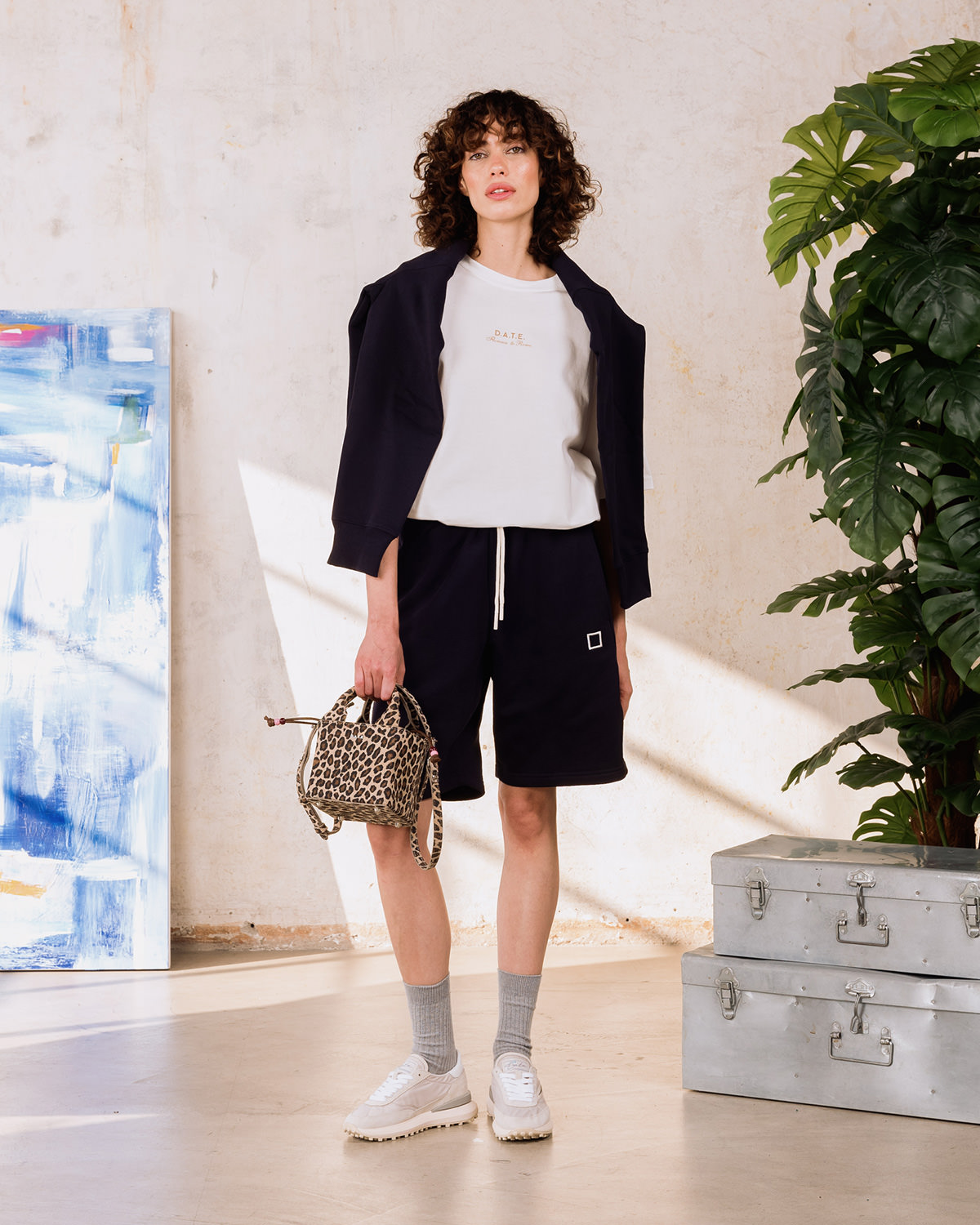 D.A.T.E.: CUBO BAG SUEDE LEOPARD