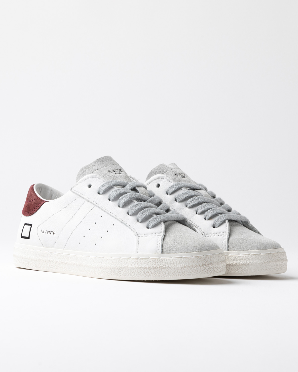 D.A.T.E.: HILL LOW 3 VINTAGE CALF WHITE-BORDEAUX