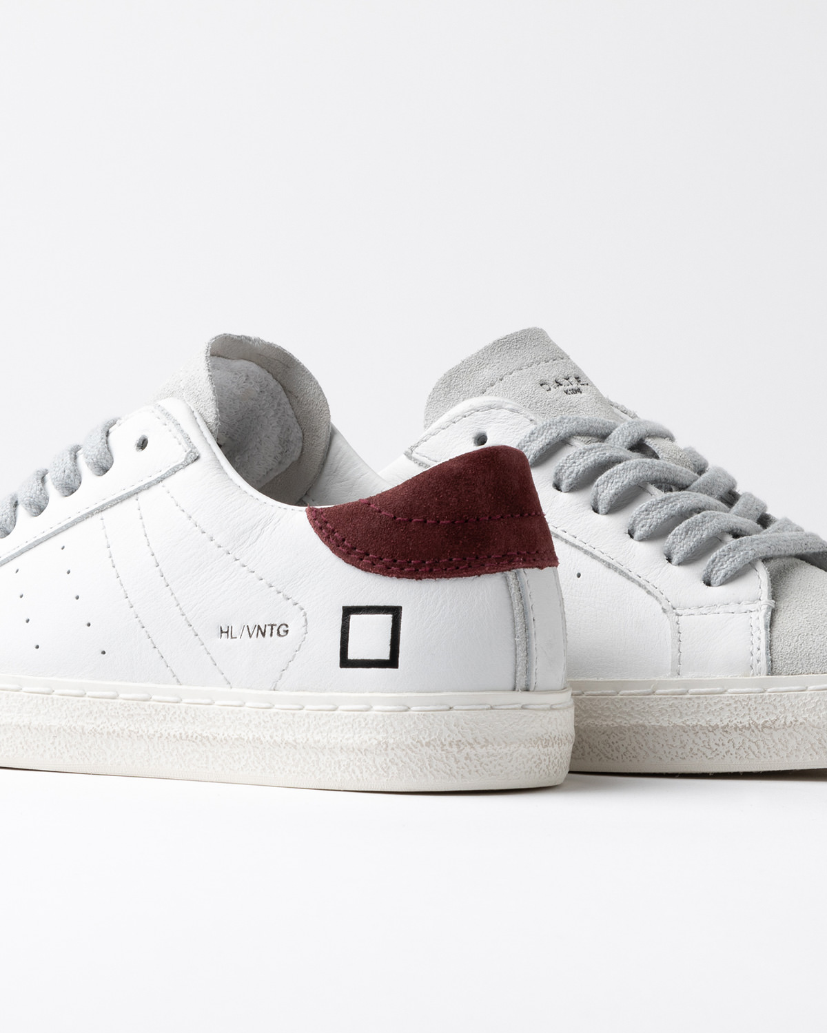 D.A.T.E.: HILL LOW 3 VINTAGE CALF WHITE-BORDEAUX