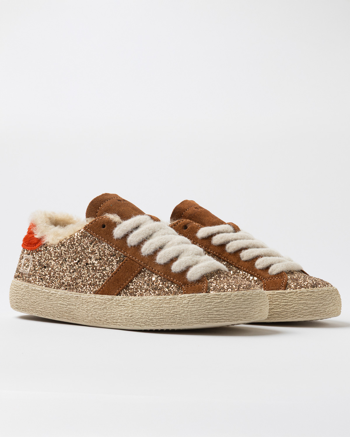 D.A.T.E.: HILL LOW FUR GLITTER BRONZE