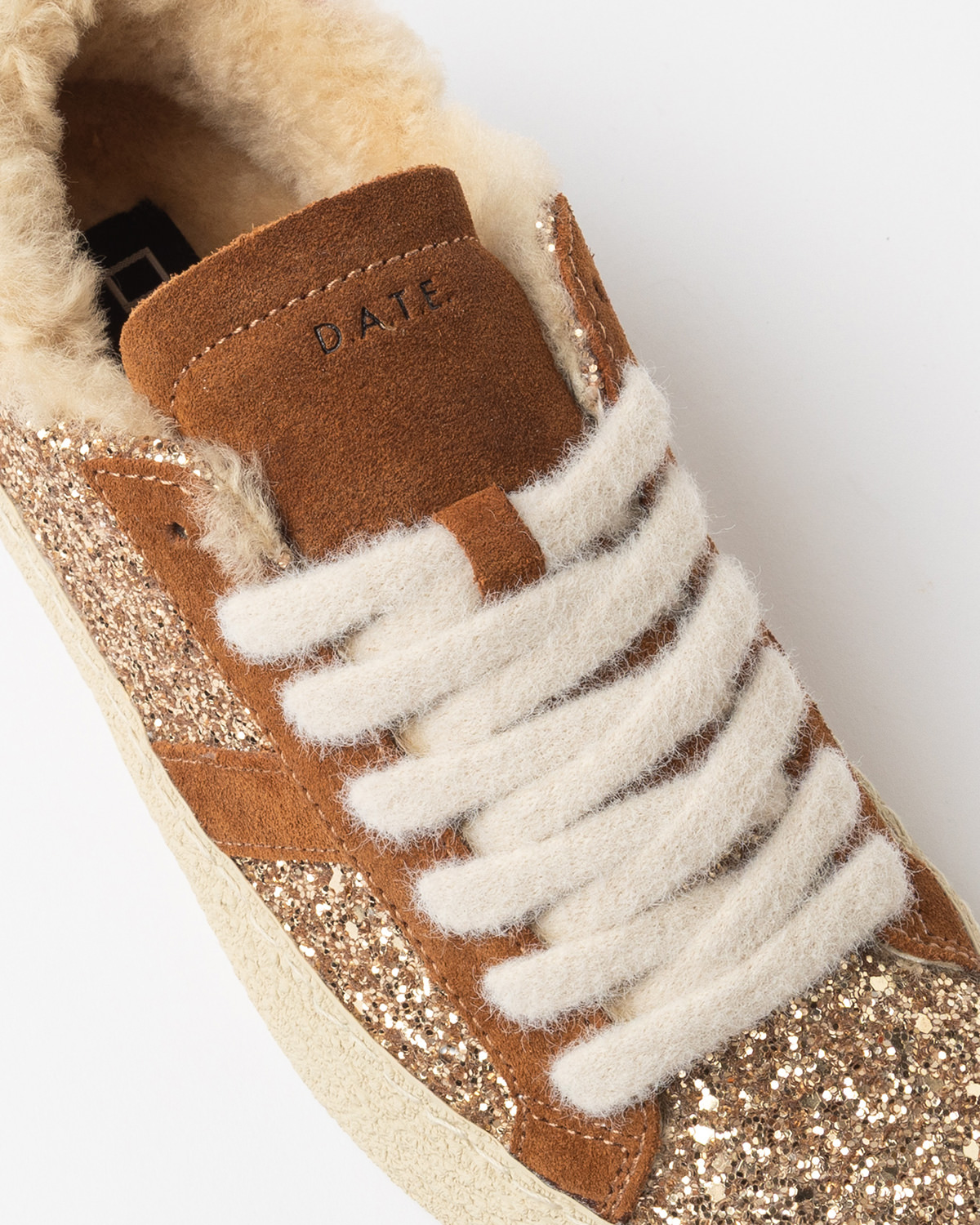 D.A.T.E.: HILL LOW FUR GLITTER BRONZE