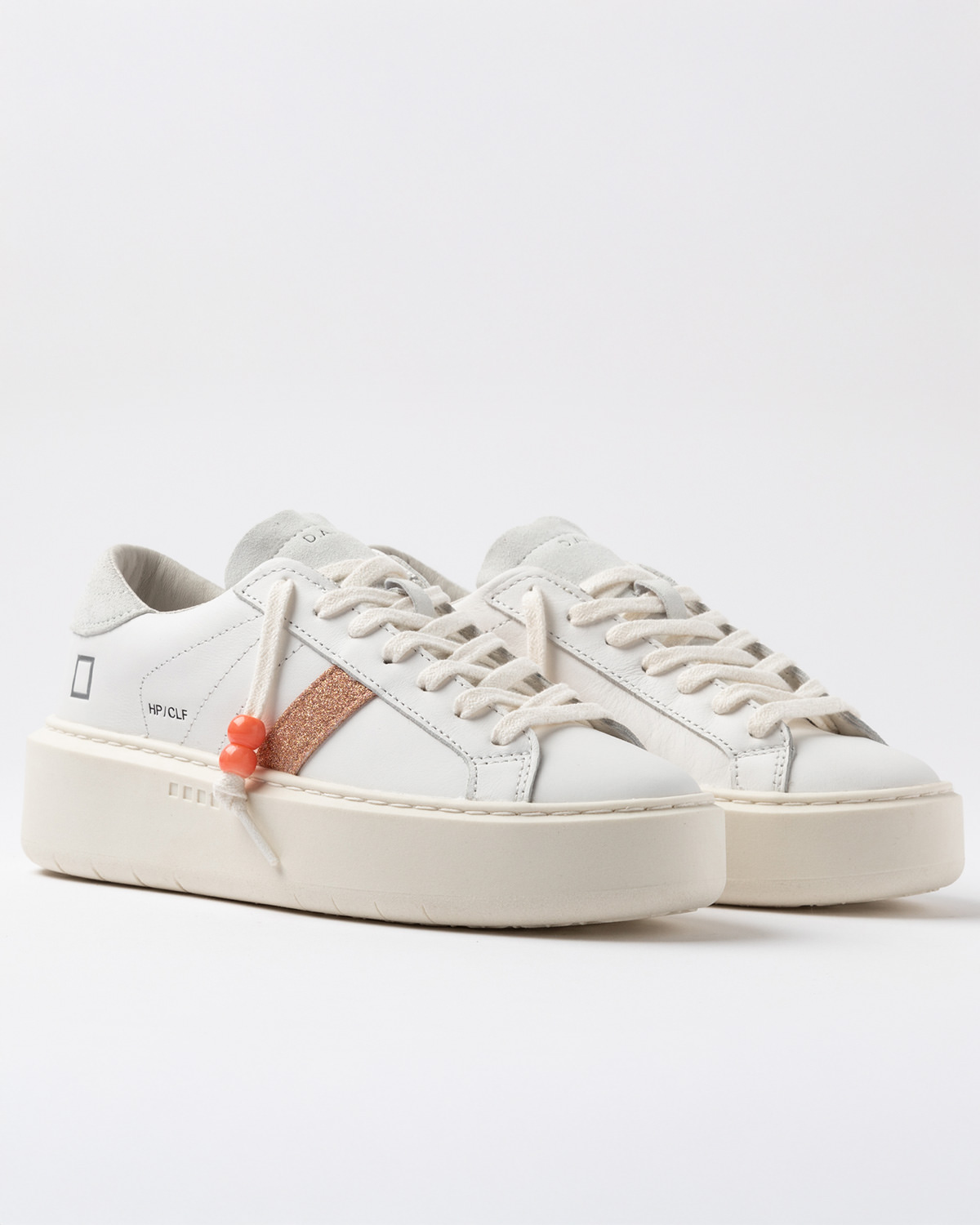 D.A.T.E.: HILL LOW PLATFORM CALF WHITE-COOPER