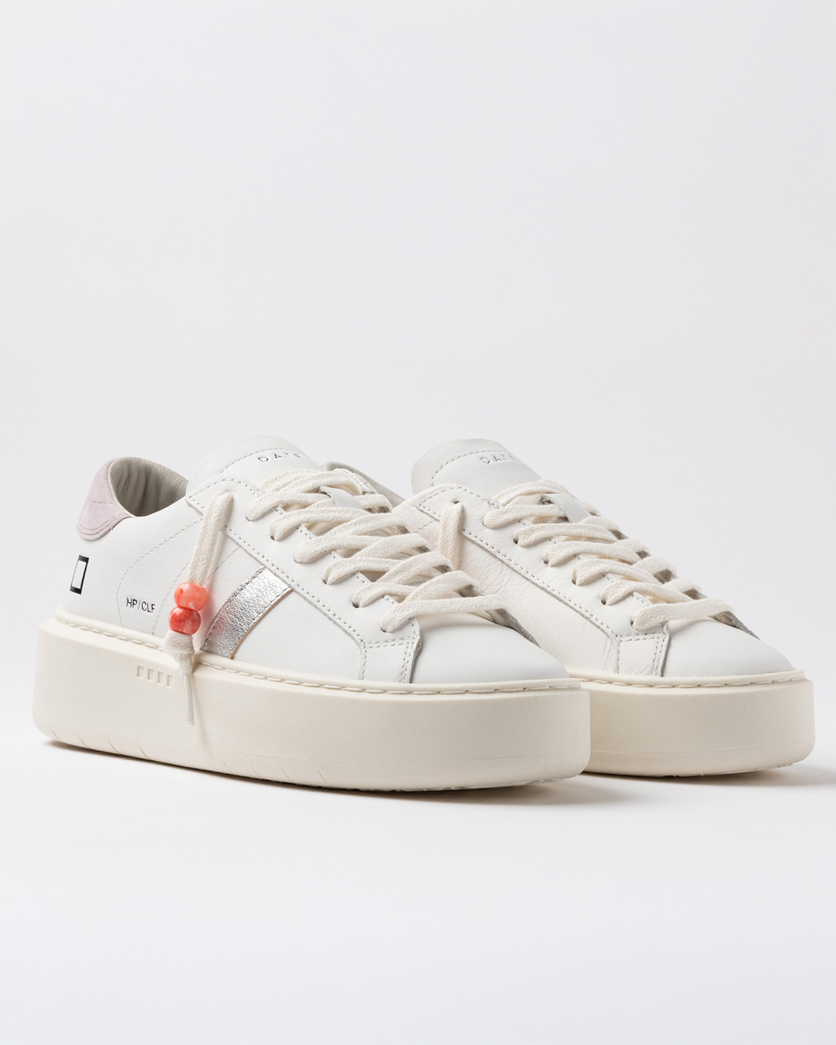 D.A.T.E.: HILL LOW PLATFORM CALF WHITE-PINK