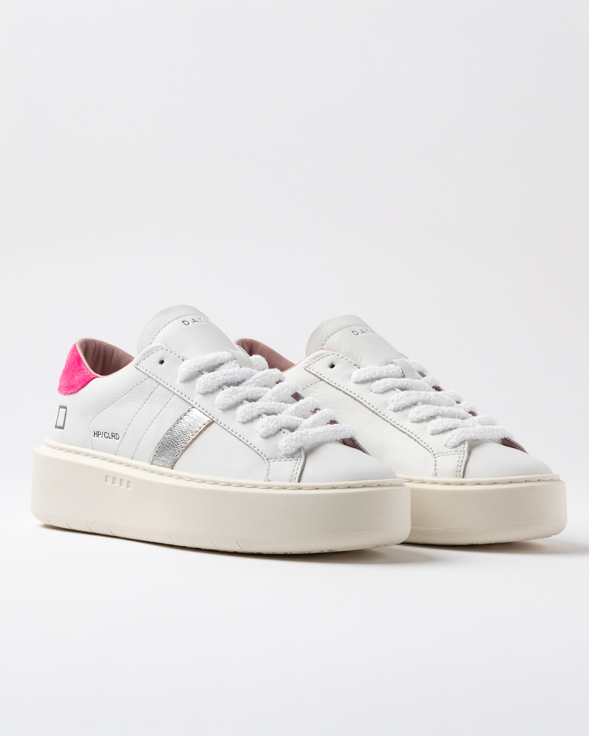 D.A.T.E.: HILL LOW PLATFORM COLORED WHITE-FUXIA