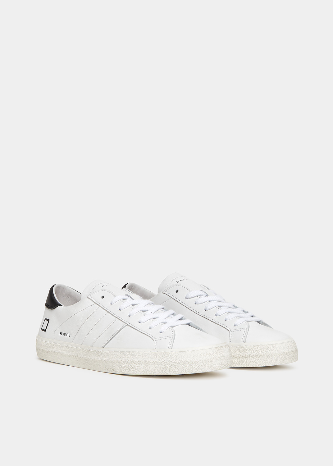 D.A.T.E.: HILL LOW VINTAGE CALF WHITE-BLACK