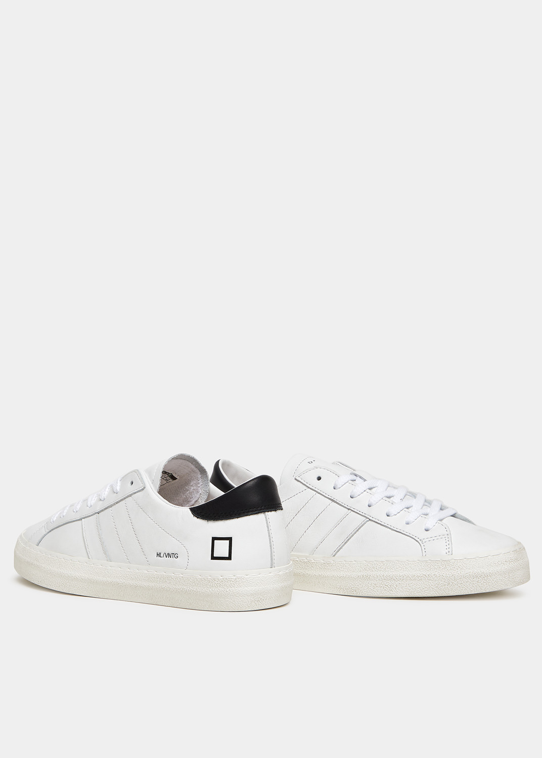 D.A.T.E.: HILL LOW VINTAGE CALF WHITE-BLACK